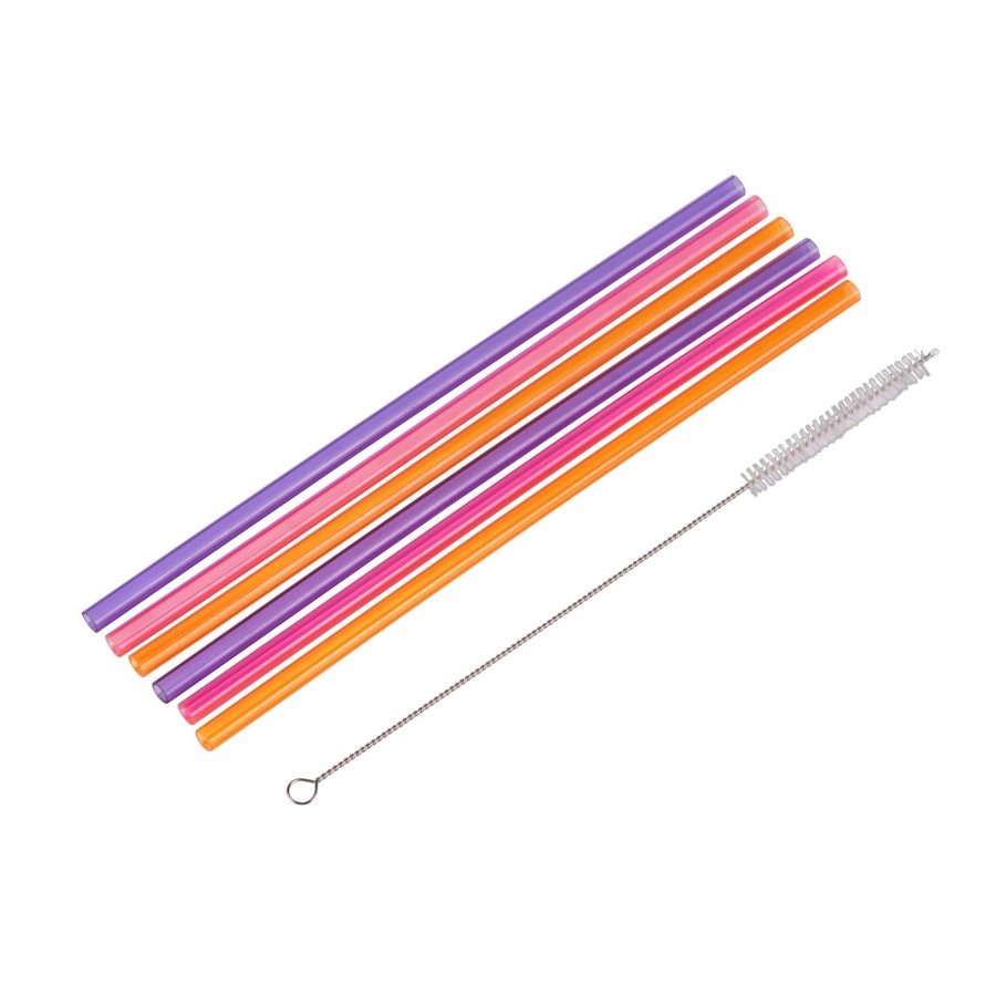 CASA Slurp Set Di 6 Cannucce Riutilizzabili Mix Di 3 Colori Arancione, Viola, Rosa Clearance