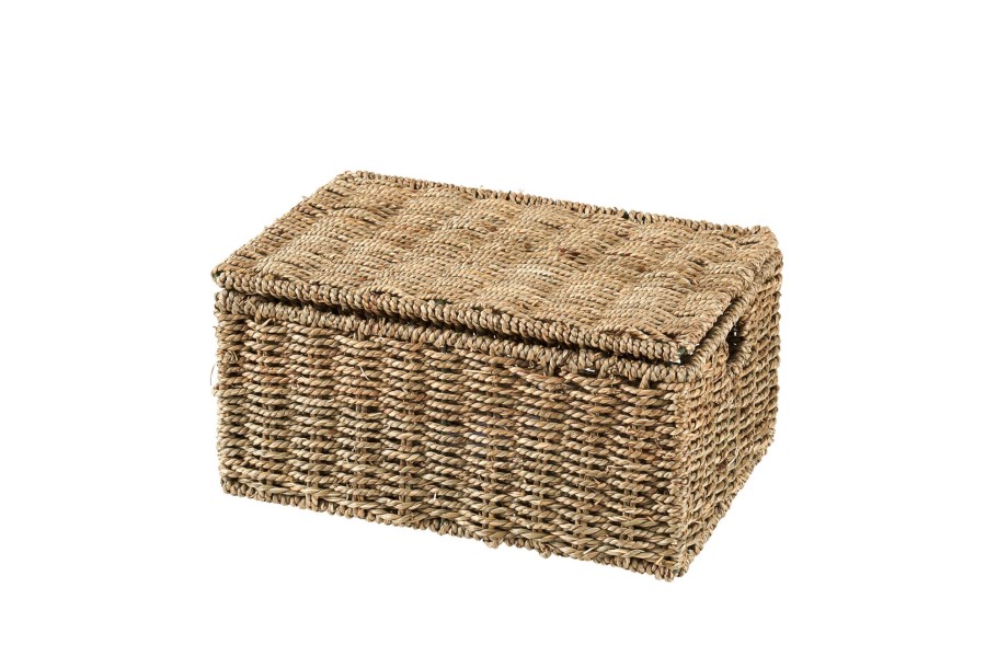 CASA Seagrass Cesto Portatutto M Con Coperchio Naturale Online