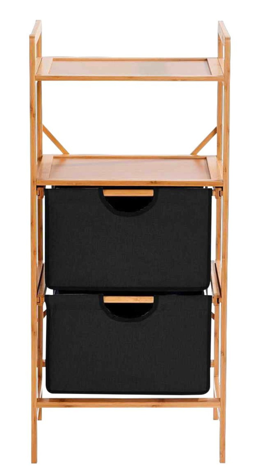 CASA Bamboo Mobile Con 2 Cassetti Nero, Naturale New