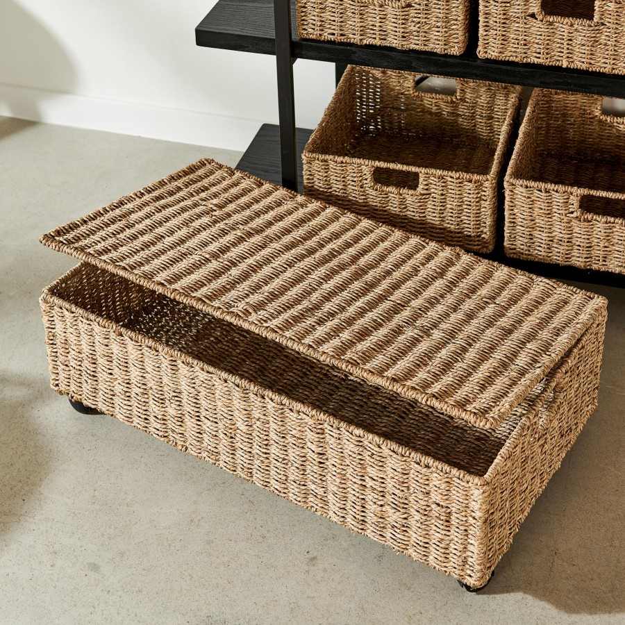 CASA Seagrass Box Portatutto Con Rotelle Naturale Clearance