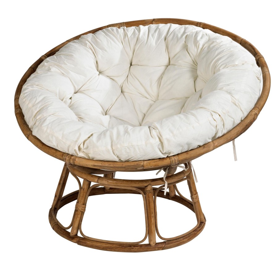 CASA Papasan Sedia Lounge Naturale, Bianco Antico Wholesale