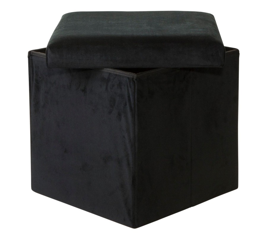 CASA Stor Pouf Con Contenitore Nero Best