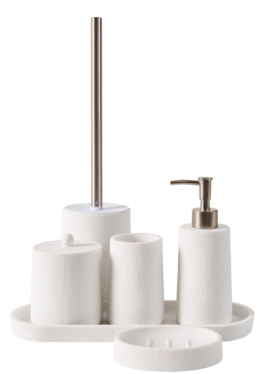 CASA White Elegance Dispenser Per Sapone Bianco, Argentato Best