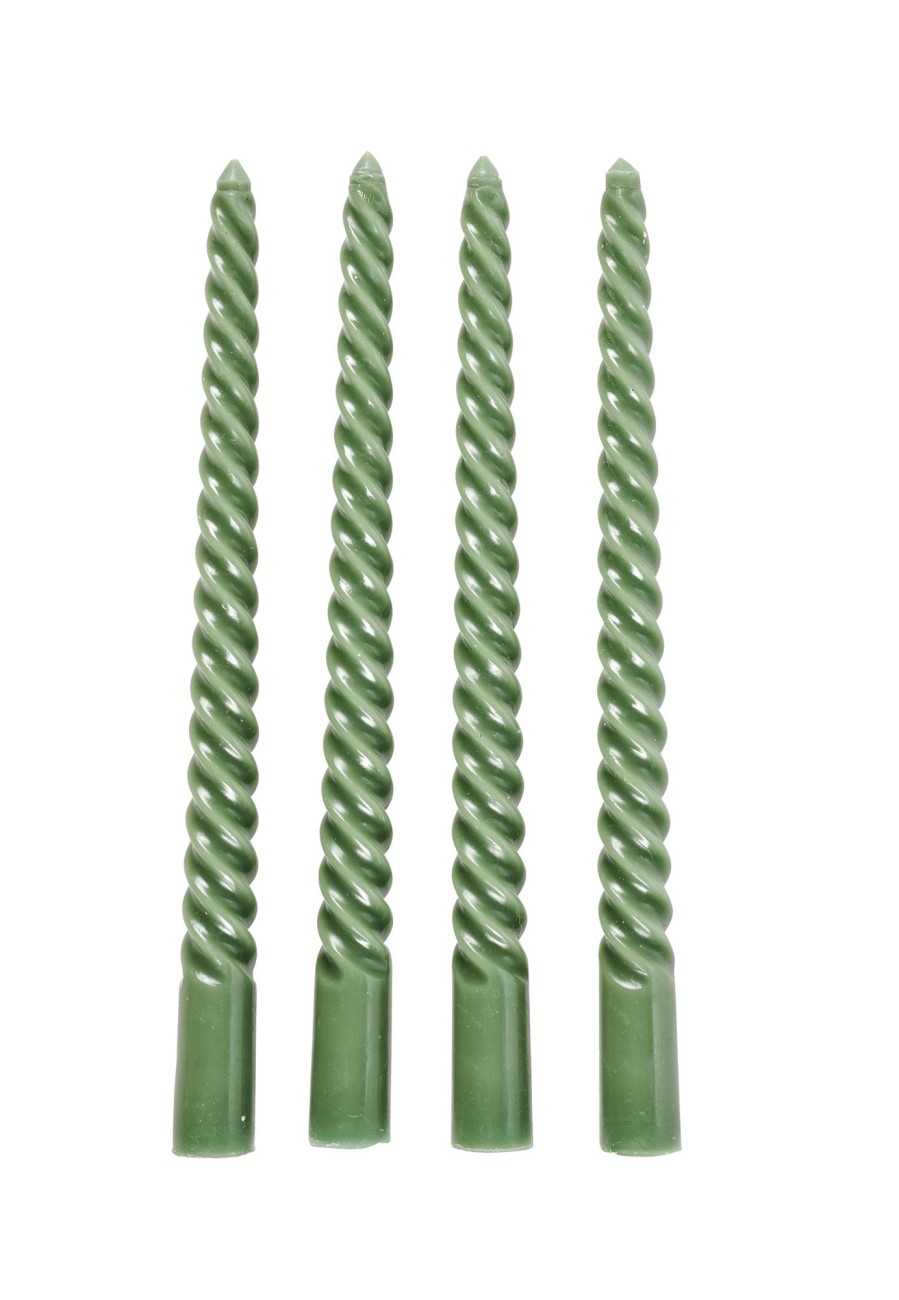 CASA Twist Candele Intrecciate Set Di 4 Verde Clearance