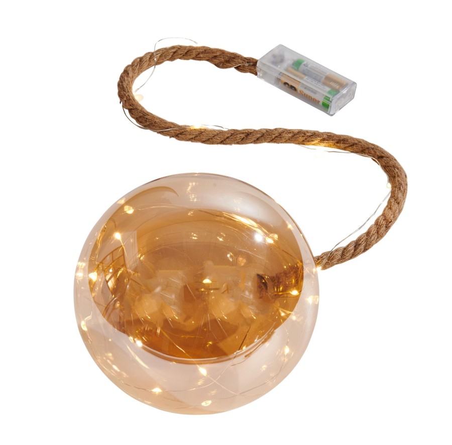 CASA Bloxem Pallina Decorativa Con 21 Luci Led Dorato Wholesale